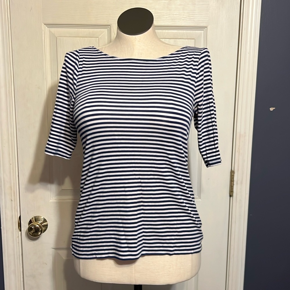 Striped Scoop Back Shirt